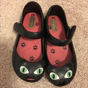 VGUC size 9 Mini Melissa black cat shoes